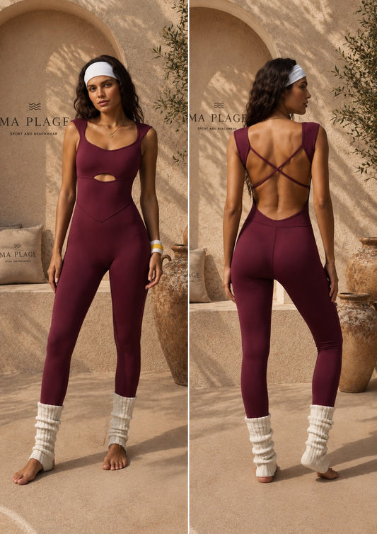 Jumpsuit bordeaux elance